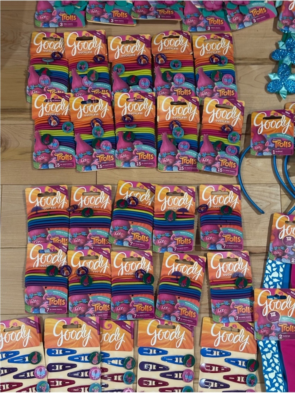 HUGE 65 Piece resellers Goody Trolls Hair Accessory Lot - Teal & Pink - Picture 3 of 6